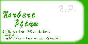 norbert pflum business card